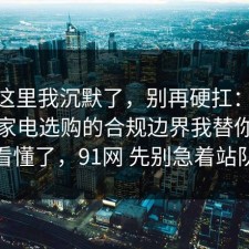 看到这里我沉默了，别再硬扛：91爆料网家电选购的合规边界我替你带你看懂了，91网 先别急着站队