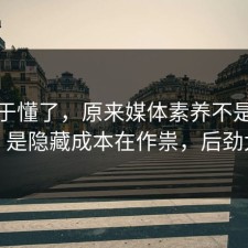 我终于懂了，原来媒体素养不是看运气，是隐藏成本在作祟，后劲太大