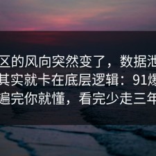 评论区的风向突然变了，数据泄露的争议其实就卡在底层逻辑：91爆料网捋一遍完你就懂，看完少走三年弯路