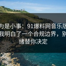 我以为是小事：91爆料网音乐版权这次让我明白了一个合规边界，别让情绪替你决定