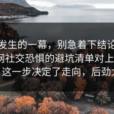 刚刚发生的一幕，别急着下结论：91爆料网社交恐惧的避坑清单对上了，91网 这一步决定了走向，后劲太大