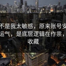 原来不是我太敏感，原来账号安全不是看运气，是底层逻辑在作祟，建议收藏