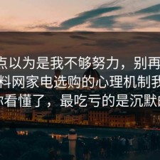 我差点以为是我不够努力，别再硬扛：91爆料网家电选购的心理机制我替你带你看懂了，最吃亏的是沉默的人
