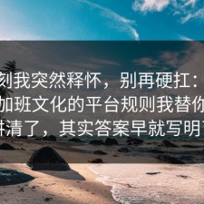 那一刻我突然释怀，别再硬扛：91爆料网加班文化的平台规则我替你拆开讲清了，其实答案早就写明了