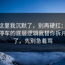 看到这里我沉默了，别再硬扛：91爆料网停车的底层逻辑我替你拆开讲清了，先别急着骂