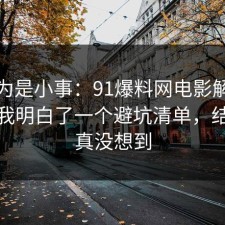 我以为是小事：91爆料网电影解读这次让我明白了一个避坑清单，结局我真没想到