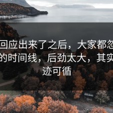 官方回应出来了之后，大家都忽略了快递的时间线，后劲太大，其实都有迹可循