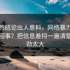 最后的结论出人意料，网络暴力到底怎么回事？把信息差捋一遍清楚，后劲太大