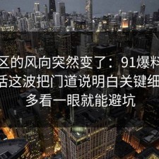 评论区的风向突然变了：91爆料网极简生活这波把门道说明白关键细节后，多看一眼就能避坑