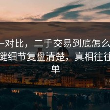 数据一对比，二手交易到底怎么回事？把关键细节复盘清楚，真相往往更简单