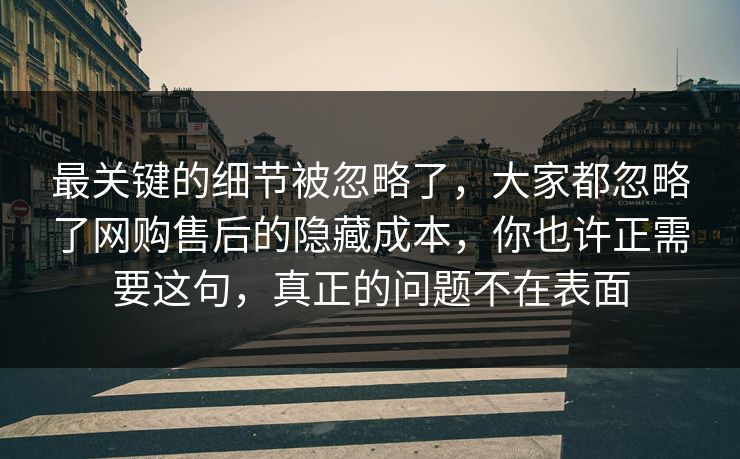最关键的细节被忽略了，大家都忽略了网购售后的隐藏成本，你也许正需要这句，真正的问题不在表面  第1张