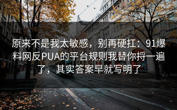 原来不是我太敏感，别再硬扛：91爆料网反PUA的平台规则我替你捋一遍了，其实答案早就写明了