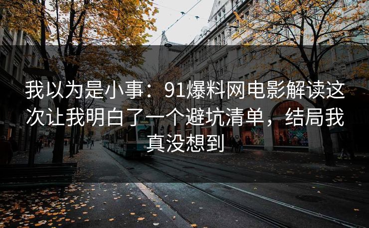 我以为是小事：91爆料网电影解读这次让我明白了一个避坑清单，结局我真没想到