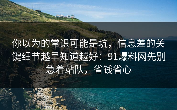 你以为的常识可能是坑,信息差的关键细节越早知道越好:91爆料网先别急着站队,省钱省心 第1张 你以为的常识可能是坑,信息差的关键细节越早知道越好:91爆料网先别急着站队,省钱省心 第1张